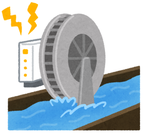 小水力発電のイラスト